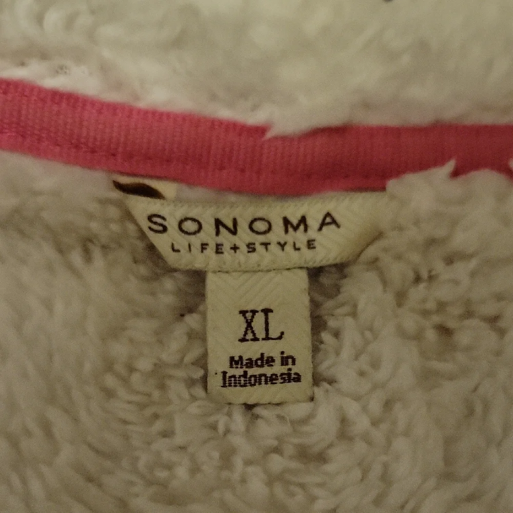 Sonoma Kohls Pink Sherpa Fleece Hooded Zip-Up Jacket Womans XL - Picture 4 of 10